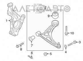 Lower control arm, front right, Hyundai Sonata 16-19