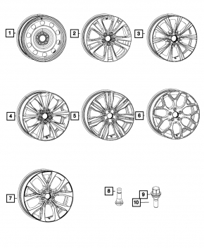 Wheel bolt d21 M12x1.25 Jeep Compass 17- type 1