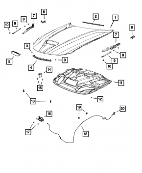 Hood bare Dodge Charger 15-20 rest SRT under 1 air duct Alum