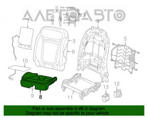 Jeep Renegade 15-17 passenger seat without airbag, cloth black