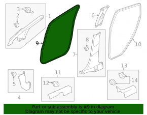 Door seal front left Honda HR-V 16-22