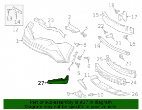 Right front bumper lip for Toyota C-HR 20-22