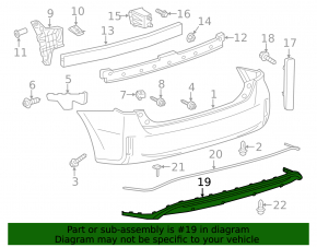 Rear bumper lip Toyota Prius V 15-17 rest