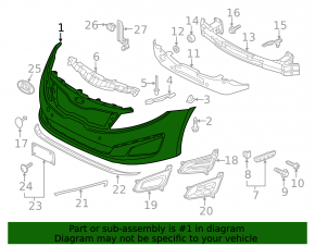 Kia Optima 2014-2015 bare front bumper