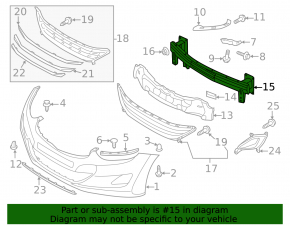 Front Bumper Reinforcement Hyundai Elantra UD 11-13