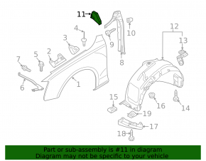 Inner left wing seal Audi Q5 8R 09-17
