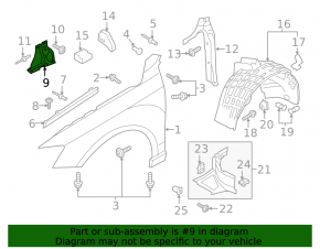 Front left wing bracket Audi Q3 15-18