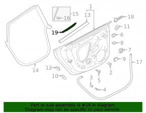 Molding door-glass central rear left Audi A5 F5 17- 5D chrome