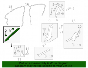 Front pillar trim right upper Subaru XV Crosstrek 13-17