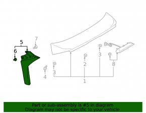 Rear spoiler left trim Subaru Forester 19-24 SK