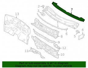 Wiper pan metal Nissan Versa 12-19 usa