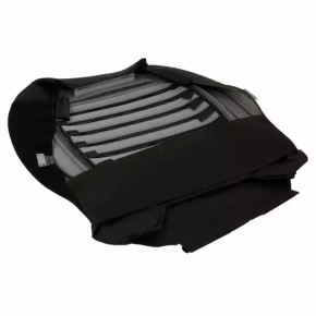 Ford Edge 15-24 driver's seat cushion upholstery, black leather, heated, seam torn