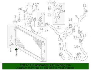 Lower left radiator support for Mitsubishi Outlander 18-22 PHEV