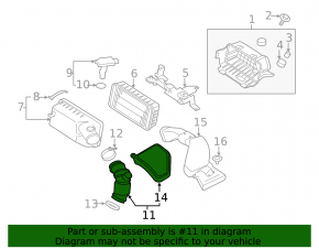 Mitsubishi Outlander 14-20 air duct with resonator