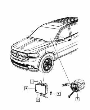 Steering wheel cable with steering column switches Dodge Durango 11-13 black, electric column, steering wheel heating