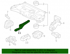 Engine mount rear VW Passat b8 16-19 USA 1.8T, 2.0T