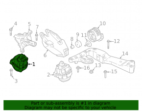 Right engine mount BMW 5 G30 17-23 2.0T AWD