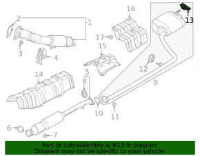 Bracket rear muffler barrel Hyundai Sonata 20-23 1.6T, 2.0H, 2.5