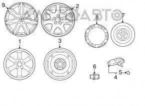 Wheel disk R15 x 6J 5*100 Toyota Prius 20 04-09