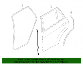 Door seal side rear left BMW X5 F15 14-18 front