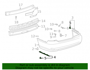 Rear bumper mount left Lexus ES300 ES330
