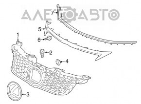 Radiator grill grill Lexus CT200h 11-13 prerest honeycomb