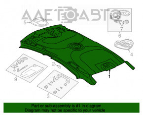 Dodge Dart 13-16 Headliner Gray Without Sunroof
