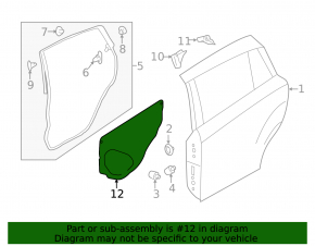 Subaru XV Crosstrek 18-23 Rear Left Door Panel
