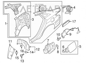 Quarter wing rear left Hyundai Sonata 11-12