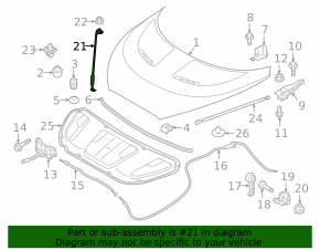 Support bonnet stop Hyundai Veloster 12-13 prerest