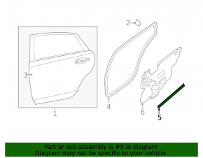 Nissan Altima 13-18 lower rear right door seal