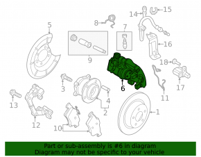 Rear left caliper assembly for Ford C-max MK2 13-18