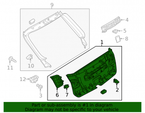 Lower tailgate trim Audi Q3 8U 15-18 black