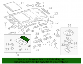 Small right visor Mercedes W213 E 17-20 beige