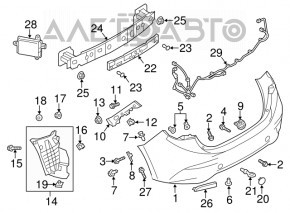 Rear bumper towing hook plug right Mazda 3 14-18 BM