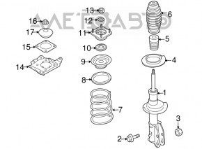 Front right shock absorber Mazda CX-7 06-07