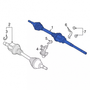 Drive axle front right Ford Edge 15-18 2.0T FWD