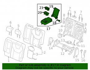 Ford Edge 15-24 rear seat armrest, black, dry-cleanable