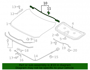 Windscreen wiper grille seal central Mazda CX-5 17-21
