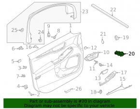 Front left window lift control for Ford Escape MK4 20-24 black with chrome, 4 automatic