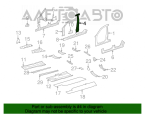Mercedes W221 silver left center pillar