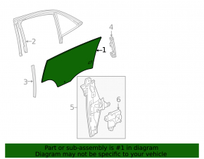 Glass of the rear left door Chevrolet Malibu 13-15