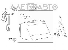 Left outer wing light for Audi A6 C7 16-18 restyling, broken glass, cracked housing