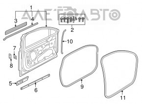 Door assembly front right Audi Q7 16-19