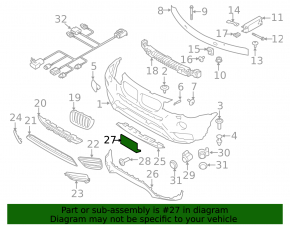Front Bumper Number Plate for BMW X3 F25 15-17