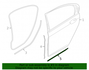 Door molding lower rear right BMW 7 G12 16-22 chrome