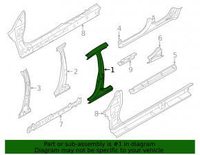 The central left body pillar of Subaru Outback 20-23 is sawed off
