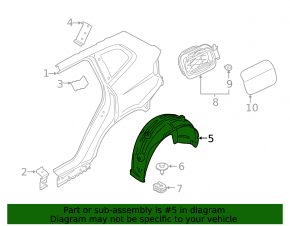 Rear left mudguard BMW X3 G01 18-21