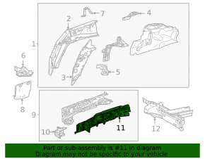 Outer part of the front right side member of the Toyota Sienna 21-25