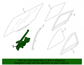 Window lifter with motor rear left Subaru Outback 20-23